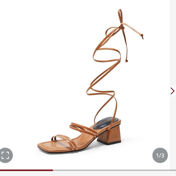 Strappy Lace Up Heeled Sandals new in box - Picture 1 of 8